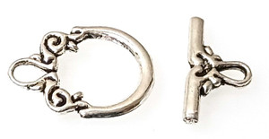 Antique Silver-Plated 14mm Decorative Toggle Clasps Antique Silver-Plated 14mm Decorative Toggle Clasps
