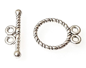 Antique Silver-Plated 12mm 2-Strand Multi-Line Toggle Clasps Antique Silver-Plated 12mm 2-Strand Multi-Line Toggle Clasps
