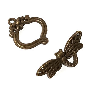 10 Antique Bronze 20mm Dragonfly Toggle Clasps 10 Antique Bronze 20mm Dragonfly Toggle Clasps