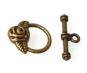 10 Antique Bronze 17x19mm Flower Toggle Clasps 10 Antique Bronze 17x19mm Flower Toggle Clasps
