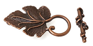 Antique Copper 37x22mm Grape Leaf & Grapes Toggle Clasp Antique Copper 37x22mm Grape Leaf & Grapes Toggle Clasp
