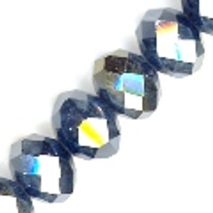 1 Strand of Black AB 10x8mm Glass Crystal Rondelles 1 Strand of Black AB 10x8mm Glass Crystal Rondelles