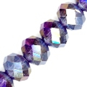 1 Strand of Plum AB 10x8mm Glass Crystal Rondelles 1 Strand of Plum AB 10x8mm Glass Crystal Rondelles