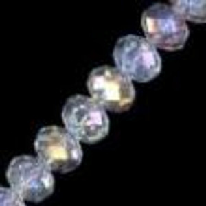 1 Strand of Crystal AB 4x3mm Glass Crystal Rondelles 1 Strand of Crystal AB 4x3mm Glass Crystal Rondelles