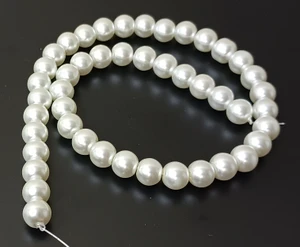 CLOSEOUT - 1 Strand of 10mm Glass Economy Pearls - Ivory