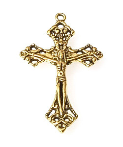 5 Pack of Antique Gold Crucifix #71 - 40x24mm 5 Pack of Antique Gold Crucifix #71 - 40x24mm
