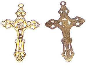 Gold-Plated Pewter Crucifix #37