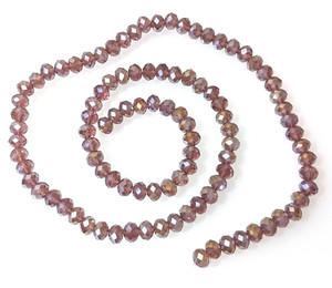 Amethyst AB 6x4mm Glass Crystal Rondelles Amethyst AB 6x4mm Glass Crystal Rondelles