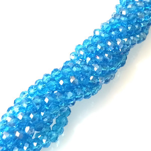 Aqua AB 6x4mm Glass Crystal Rondelles Aqua AB 6x4mm Glass Crystal Rondelles