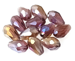 11x7mm Glass Crystal Teardrops - Amethyst AB 11x7mm Glass Crystal Teardrops - Amethyst AB