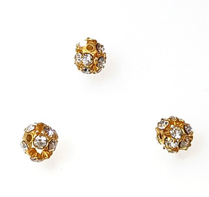 6mm Gold-Plated Rhinestone Round Beads 6mm Gold-Plated Rhinestone Round Beads