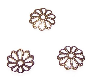 Antique Bronze 2x9mm Scalloped Bead Caps