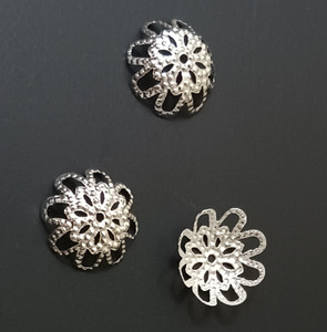Silver-Plated 6x14mm Scallop Bead Caps Silver-Plated 6x14mm Scallop Bead Caps