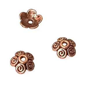 Antique Copper 4x10mm Scroll Work Bead Caps Antique Copper 4x10mm Scroll Work Bead Caps