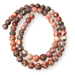 6mm Round Semiprecious Gemstone Beads - Leopardskin Jasper 6mm Round Semiprecious Gemstone Beads - Leopardskin Jasper