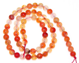 6mm Round Semiprecious Gemstone Beads - Natural Carnelian