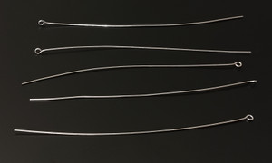 50 Silver-Plated .021 Inch x 4 Inch Eye Pins 50 Silver-Plated .021 Inch x 4 Inch Eye Pins