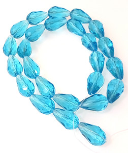 1 Dozen 15x10mm Glass Crystal Teardrops - Aqua 1 Dozen 15x10mm Glass Crystal Teardrops - Aqua