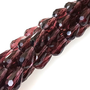 15x10mm Glass Crystal Teardrops - Amethyst