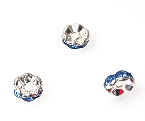 Sky Blue 8mm SP Rhinestone Rondelle Beads Sky Blue 8mm SP Rhinestone Rondelle Beads
