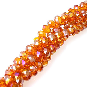 1 Dozen Orange AB 12x9mm Glass Crystal Rondelles