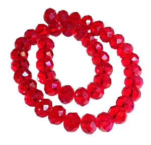Ruby Red AB 12x9mm Glass Crystal Rondelles Ruby Red AB 12x9mm Glass Crystal Rondelles