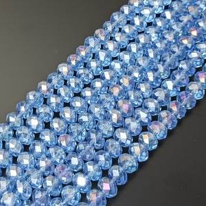 Lt Sapphire AB 8x5mm Crystal Rondelles Lt Sapphire AB 8x5mm Crystal Rondelles