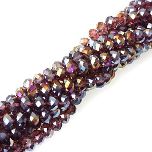 Lt Amethyst AB 8x5mm Glass Crystal Rondelles Lt Amethyst AB 8x5mm Glass Crystal Rondelles