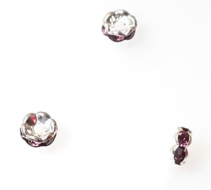 Amethyst 6mm SP Rhinestone Rondelle Beads Amethyst 6mm SP Rhinestone Rondelle Beads