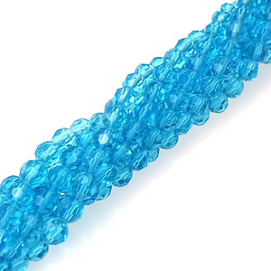 6mm Glass Crystal Rounds - Aqua