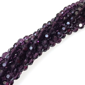 6mm Glass Crystal Rounds - Plum 6mm Glass Crystal Rounds - Plum