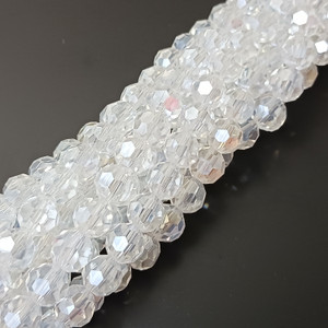 8mm Glass Crystal Rounds - Crystal AB 8mm Glass Crystal Rounds - Crystal AB