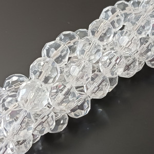 Clear Fire-Polished 12mm Glass Crystal Rounds Clear Fire-Polished 12mm Glass Crystal Rounds