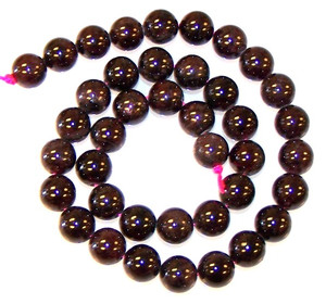 Garnet 10mm Round Semiprecious Gemstone Beads