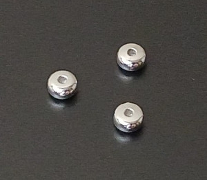 Silver-Plated 4.x 2.4mm Disc Shaped Metal Spacer Beads