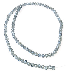 4mm Glass Crystal Rounds - Montana Blue Sparkle AB