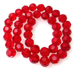 10mm Glass Crystal Rounds - Ruby Red