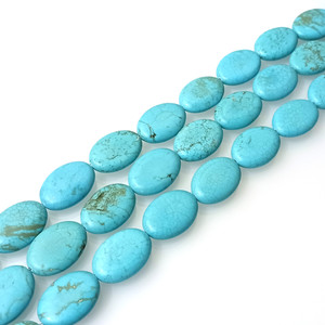 2 Turquoise Colored Howlite 18x25mm Puff Oval Semiprecious Gemstone Beads 2 Turquoise Colored Howlite 18x25mm Puff Oval Semiprecious Gemstone Beads
