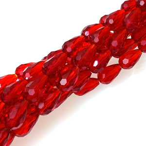 11x7mm Glass Crystal Teardrops - Ruby Red