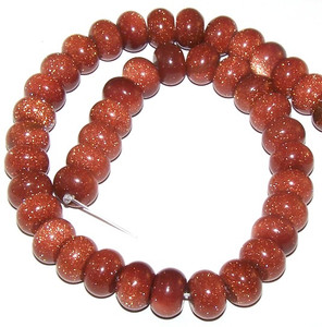 Goldstone 12x8mm Puff Rondelle Semiprecious Gemstone Beads Goldstone 12x8mm Puff Rondelle Semiprecious Gemstone Beads