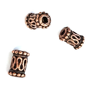 Antique Copper 9x5mm Decorative Tube Metal Beads Antique Copper 9x5mm Decorative Tube Metal Beads