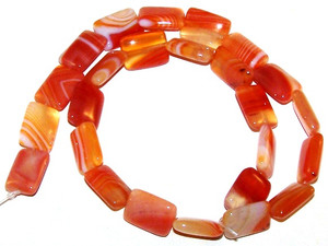 12x16mm Puff Rectangle Semiprecious Gemstone Beads - Red Orange Striped Agate 12x16mm Puff Rectangle Semiprecious Gemstone Beads - Red Orange Striped Agate