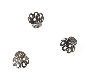 50 - 5x6mm Gunmetal Fluted Bead Caps 50 - 5x6mm Gunmetal Fluted Bead Caps