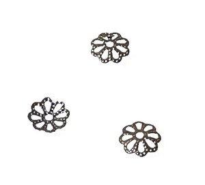 50 - 1x6mm Gunmetal Thin Filigree Bead Caps 50 - 1x6mm Gunmetal Thin Filigree Bead Caps