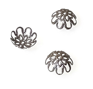 50 - 5x12mm Gunmetal Scalloped Bead Caps 50 - 5x12mm Gunmetal Scalloped Bead Caps