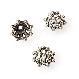25 Antique SP - 6x10mm Decorative Bead Caps 25 Antique SP - 6x10mm Decorative Bead Caps