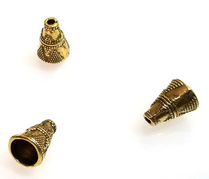 Antique GP 8x11mm Decorative Cone Bead Caps Antique GP 8x11mm Decorative Cone Bead Caps