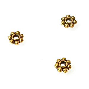 Antique GP 2x6mm Beaded Rondelles