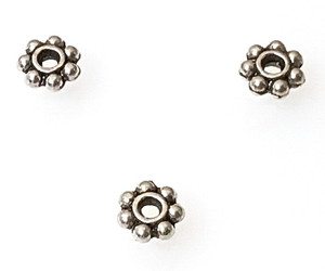 Antique SP 2x6mm Beaded Rondelles Antique SP 2x6mm Beaded Rondelles