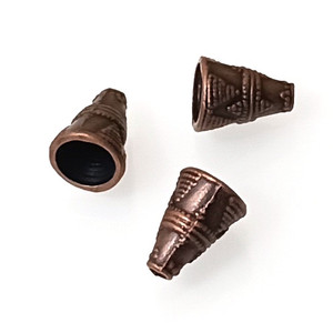 Antique Copper 8x11mm Decorative Cone Bead Caps Antique Copper 8x11mm Decorative Cone Bead Caps